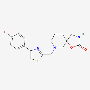 molecular formula C17H18FN3O2S B5857516 7-{[4-(4-fluorophenyl)-1,3-thiazol-2-yl]methyl}-1-oxa-3,7-diazaspiro[4.5]decan-2-one 