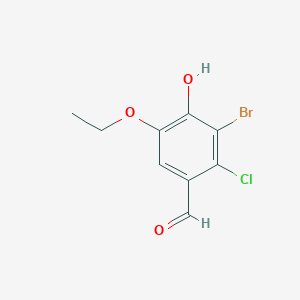 molecular formula C9H8BrClO3 B5857517 3-bromo-2-chloro-5-ethoxy-4-hydroxybenzaldehyde 