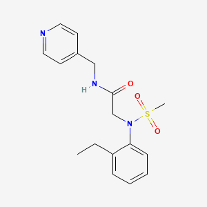 molecular formula C17H21N3O3S B5857527 N~2~-(2-ethylphenyl)-N~2~-(methylsulfonyl)-N~1~-(4-pyridinylmethyl)glycinamide 
