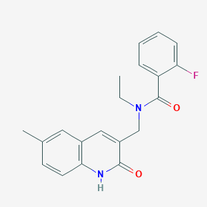 N-ethyl-2-fluoro-N-[(2-hydroxy-6-methyl-3-quinolinyl)methyl]benzamide