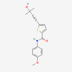 molecular formula C17H17NO3S B5857544 5-(3-hydroxy-3-methyl-1-butyn-1-yl)-N-(4-methoxyphenyl)-2-thiophenecarboxamide 
