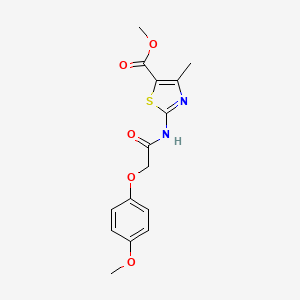 molecular formula C15H16N2O5S B5857598 methyl 2-{[(4-methoxyphenoxy)acetyl]amino}-4-methyl-1,3-thiazole-5-carboxylate 
