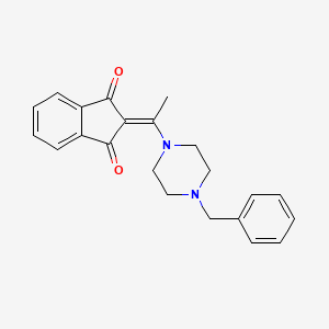 molecular formula C22H22N2O2 B5857611 2-[1-(4-benzyl-1-piperazinyl)ethylidene]-1H-indene-1,3(2H)-dione 