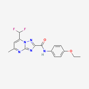 molecular formula C16H15F2N5O2 B5857617 7-(difluoromethyl)-N-(4-ethoxyphenyl)-5-methyl[1,2,4]triazolo[1,5-a]pyrimidine-2-carboxamide 