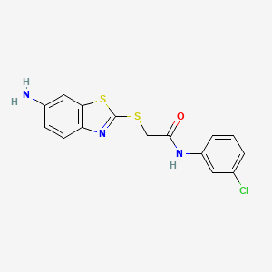 molecular formula C15H12ClN3OS2 B5857643 2-[(6-amino-1,3-benzothiazol-2-yl)thio]-N-(3-chlorophenyl)acetamide 
