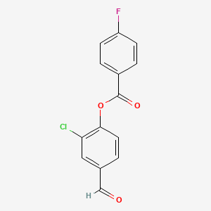 molecular formula C14H8ClFO3 B5857673 2-chloro-4-formylphenyl 4-fluorobenzoate 