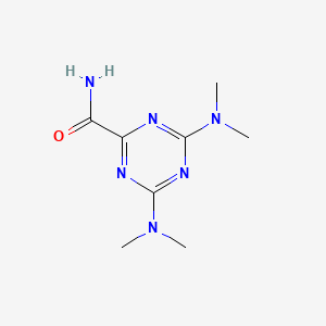 molecular formula C8H14N6O B5857698 4,6-bis(dimethylamino)-1,3,5-triazine-2-carboxamide 