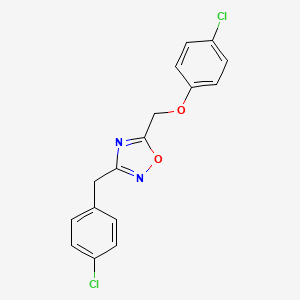 molecular formula C16H12Cl2N2O2 B5857708 3-(4-chlorobenzyl)-5-[(4-chlorophenoxy)methyl]-1,2,4-oxadiazole 