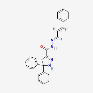molecular formula C25H22N4O B5857724 5,5-diphenyl-N'-(3-phenyl-2-propen-1-ylidene)-4,5-dihydro-1H-pyrazole-3-carbohydrazide 