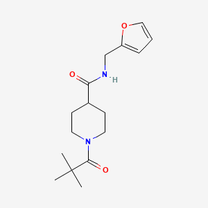 molecular formula C16H24N2O3 B5857810 1-(2,2-dimethylpropanoyl)-N-(2-furylmethyl)-4-piperidinecarboxamide 