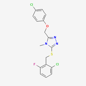 molecular formula C17H14Cl2FN3OS B5857844 3-[(2-chloro-6-fluorobenzyl)thio]-5-[(4-chlorophenoxy)methyl]-4-methyl-4H-1,2,4-triazole 