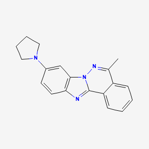 molecular formula C19H18N4 B5857845 5-methyl-9-(1-pyrrolidinyl)benzimidazo[2,1-a]phthalazine 