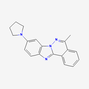 molecular formula C19H18N4 B5857845 5-METHYL-9-(1-PYRROLIDINYL)[1,3]BENZIMIDAZO[2,1-A]PHTHALAZINE 