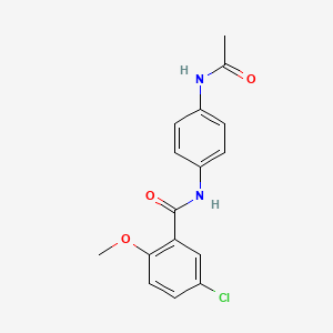 molecular formula C16H15ClN2O3 B5857852 N-[4-(acetylamino)phenyl]-5-chloro-2-methoxybenzamide 