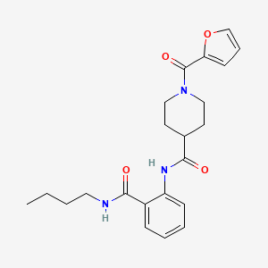 molecular formula C22H27N3O4 B5857865 N-{2-[(butylamino)carbonyl]phenyl}-1-(2-furoyl)-4-piperidinecarboxamide 