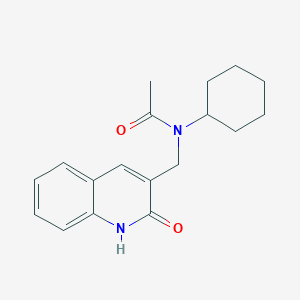 molecular formula C18H22N2O2 B5857879 N-cyclohexyl-N-[(2-hydroxy-3-quinolinyl)methyl]acetamide 