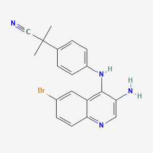 2-(4-((3-Amino-6-bromoquinolin-4-yl)amino)phenyl)-2-methylpropanenitrile