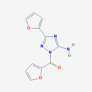 molecular formula C11H8N4O3 B5857893 1-(2-furoyl)-3-(2-furyl)-1H-1,2,4-triazol-5-amine 