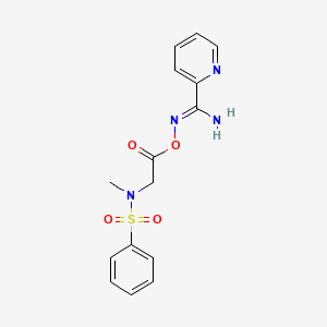 molecular formula C15H16N4O4S B5857901 N'-({2-[methyl(phenylsulfonyl)amino]acetyl}oxy)-2-pyridinecarboximidamide 