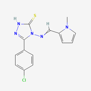 molecular formula C14H12ClN5S B5857916 5-(4-chlorophenyl)-4-{[(1-methyl-1H-pyrrol-2-yl)methylene]amino}-4H-1,2,4-triazole-3-thiol 