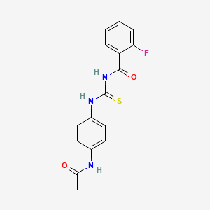 N-({[4-(acetylamino)phenyl]amino}carbonothioyl)-2-fluorobenzamide