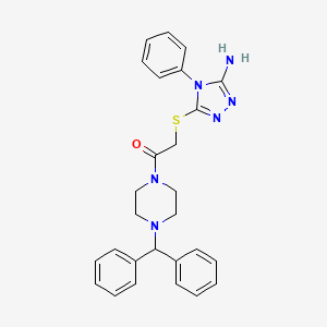 molecular formula C27H28N6OS B5857956 5-({2-[4-(diphenylmethyl)-1-piperazinyl]-2-oxoethyl}thio)-4-phenyl-4H-1,2,4-triazol-3-amine 