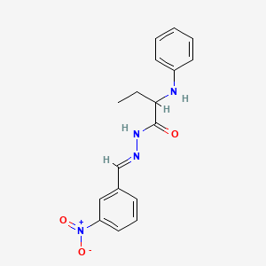 molecular formula C17H18N4O3 B5857957 2-anilino-N'-(3-nitrobenzylidene)butanohydrazide 