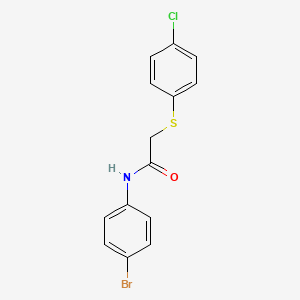 molecular formula C14H11BrClNOS B5857965 N-(4-bromophenyl)-2-[(4-chlorophenyl)thio]acetamide 