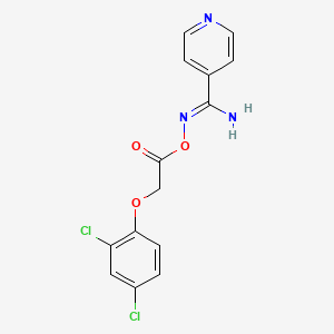 molecular formula C14H11Cl2N3O3 B5858009 N'-{[2-(2,4-dichlorophenoxy)acetyl]oxy}-4-pyridinecarboximidamide 