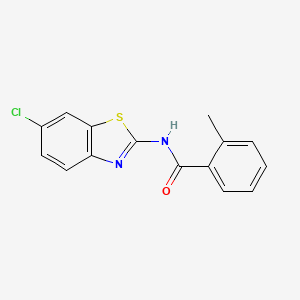 molecular formula C15H11ClN2OS B5858036 N-(6-chloro-1,3-benzothiazol-2-yl)-2-methylbenzamide 