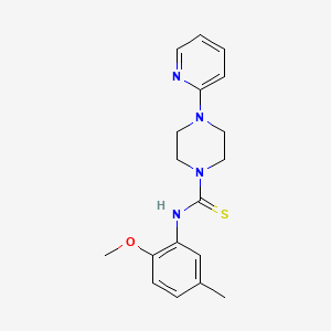 molecular formula C18H22N4OS B5858091 N-(2-methoxy-5-methylphenyl)-4-(2-pyridinyl)-1-piperazinecarbothioamide 