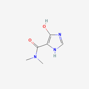 molecular formula C6H9N3O2 B585811 5-[(Dimethylamino)(hydroxy)methylidene]-1,5-dihydro-4H-imidazol-4-one CAS No. 146495-36-5
