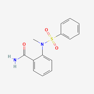molecular formula C14H14N2O3S B5858219 2-[methyl(phenylsulfonyl)amino]benzamide 