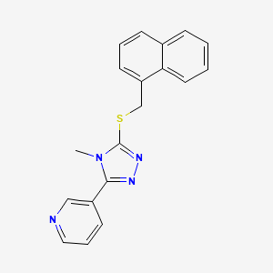 molecular formula C19H16N4S B5858314 3-{4-methyl-5-[(1-naphthylmethyl)thio]-4H-1,2,4-triazol-3-yl}pyridine 