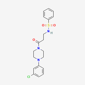 molecular formula C19H22ClN3O3S B5858335 N-{3-[4-(3-chlorophenyl)-1-piperazinyl]-3-oxopropyl}benzenesulfonamide 