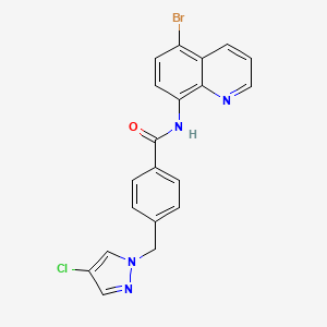 N-(5-bromo-8-quinolinyl)-4-[(4-chloro-1H-pyrazol-1-yl)methyl]benzamide