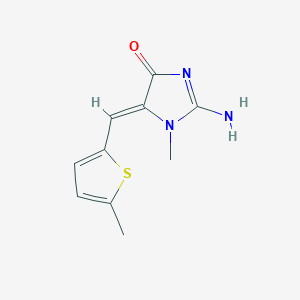 2-imino-1-methyl-5-[(5-methyl-2-thienyl)methylene]-4-imidazolidinone