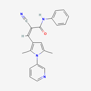 2-cyano-3-[2,5-dimethyl-1-(3-pyridinyl)-1H-pyrrol-3-yl]-N-phenylacrylamide