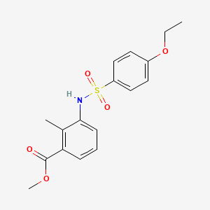 molecular formula C17H19NO5S B5858459 methyl 3-{[(4-ethoxyphenyl)sulfonyl]amino}-2-methylbenzoate 