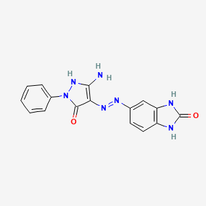 3-amino-1-phenyl-1H-pyrazole-4,5-dione 4-[(2-oxo-2,3-dihydro-1H-benzimidazol-5-yl)hydrazone]