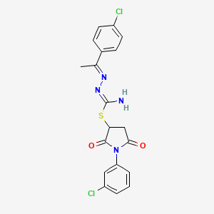 1-(3-chlorophenyl)-2,5-dioxo-3-pyrrolidinyl 2-[1-(4-chlorophenyl)ethylidene]hydrazinecarbimidothioate