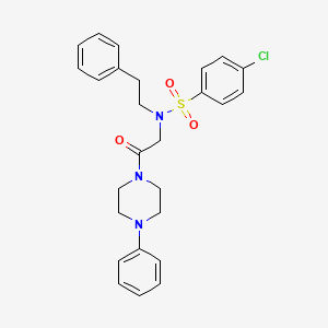 molecular formula C26H28ClN3O3S B5858512 4-chloro-N-[2-oxo-2-(4-phenyl-1-piperazinyl)ethyl]-N-(2-phenylethyl)benzenesulfonamide 
