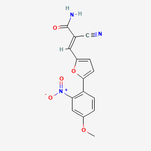 molecular formula C15H11N3O5 B5858520 2-cyano-3-[5-(4-methoxy-2-nitrophenyl)-2-furyl]acrylamide 