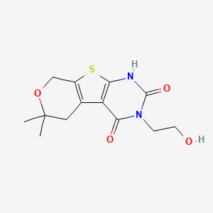 molecular formula C13H16N2O4S B5858543 3-(2-hydroxyethyl)-6,6-dimethyl-1,5,6,8-tetrahydro-2H-pyrano[4',3':4,5]thieno[2,3-d]pyrimidine-2,4(3H)-dione 