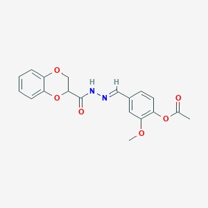molecular formula C19H18N2O6 B5858561 4-[2-(2,3-dihydro-1,4-benzodioxin-2-ylcarbonyl)carbonohydrazonoyl]-2-methoxyphenyl acetate 