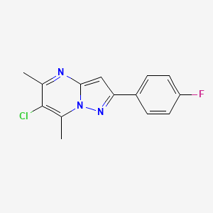 molecular formula C14H11ClFN3 B5858588 6-chloro-2-(4-fluorophenyl)-5,7-dimethylpyrazolo[1,5-a]pyrimidine 