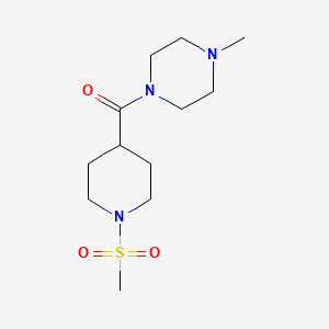 molecular formula C12H23N3O3S B5858592 1-methyl-4-{[1-(methylsulfonyl)-4-piperidinyl]carbonyl}piperazine 