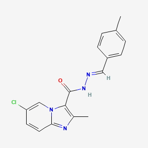 molecular formula C17H15ClN4O B5858622 6-chloro-2-methyl-N'-(4-methylbenzylidene)imidazo[1,2-a]pyridine-3-carbohydrazide 