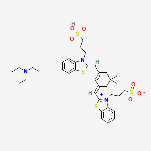 molecular formula C36H49N3O6S4 B585865 N,N-diethylethanamine;3-[2-[(E)-[5,5-dimethyl-3-[(Z)-[3-(3-sulfopropyl)-1,3-benzothiazol-2-ylidene]methyl]cyclohex-2-en-1-ylidene]methyl]-1,3-benzothiazol-3-ium-3-yl]propane-1-sulfonate CAS No. 147427-70-1