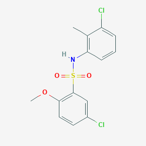molecular formula C14H13Cl2NO3S B5858676 5-chloro-N-(3-chloro-2-methylphenyl)-2-methoxybenzenesulfonamide 